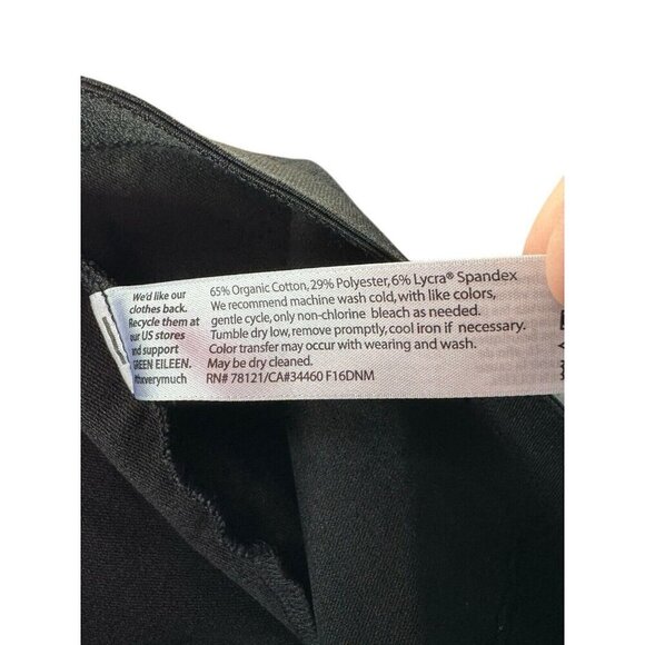 Eileen Fisher Women's Sz S Black Ankle Pull On Tapered Organic Cotton Pants - Picture 6 of 8